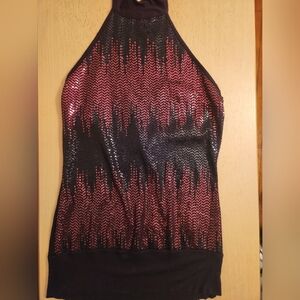 Haltertop sequenced dress shirt SizeM